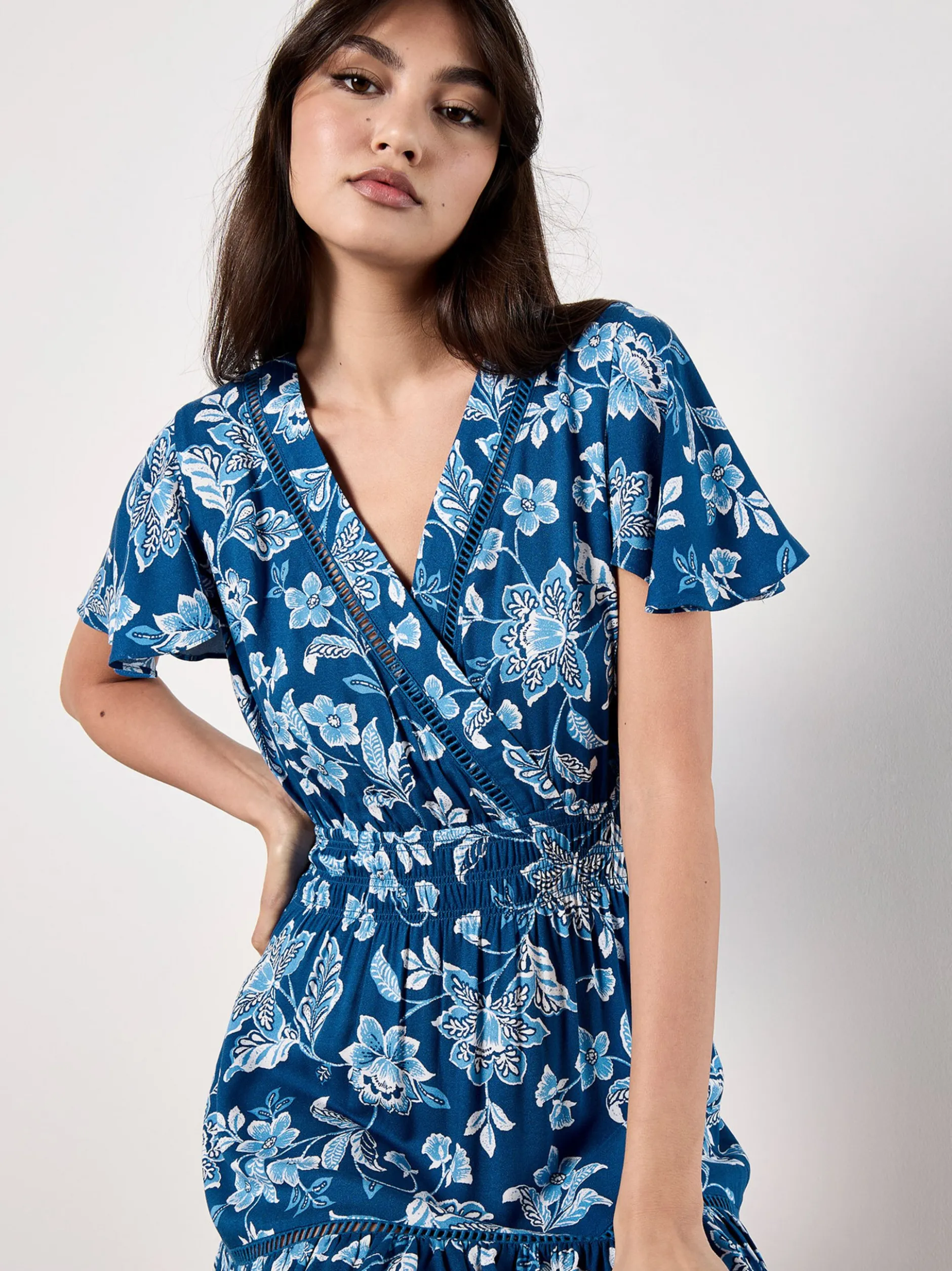 Apricot Damen Minikleid in blau - Länge: midi