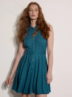 Apricot Damen Minikleid in blau türkis - Länge: knielang
