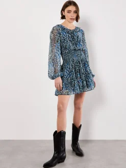 Apricot Damen Minikleid in blau - Ausschnitt: Rundhals