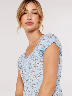 Apricot Damen Minikleid in blau - Länge: knielang