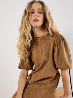 Apricot Damen Minikleid in braun - Ausschnitt: Rundhals