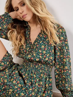 Apricot Damen Minikleid in grün - Länge: knielang