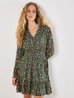 Apricot Damen Minikleid in grün - Länge: knielang