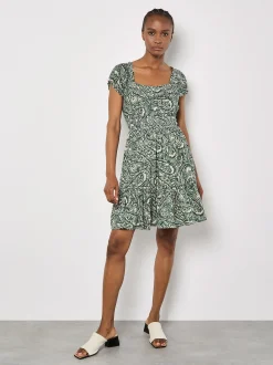 Apricot Damen Minikleid in grün - Ausschnitt: Rundhals