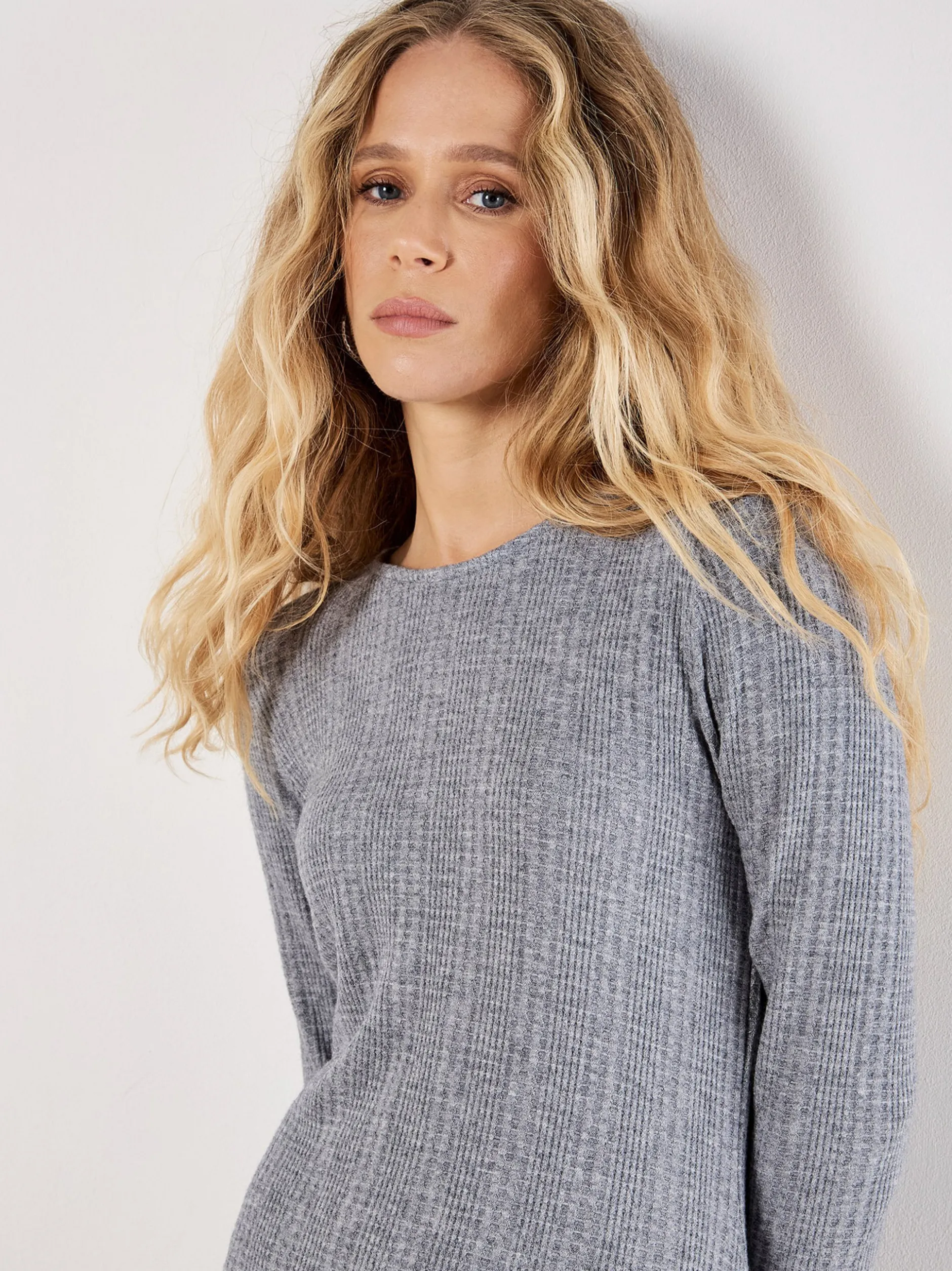 Apricot Damen Minikleid in grau - Ausschnitt: Rundhals