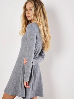 Apricot Damen Minikleid in grau - Ausschnitt: Rundhals