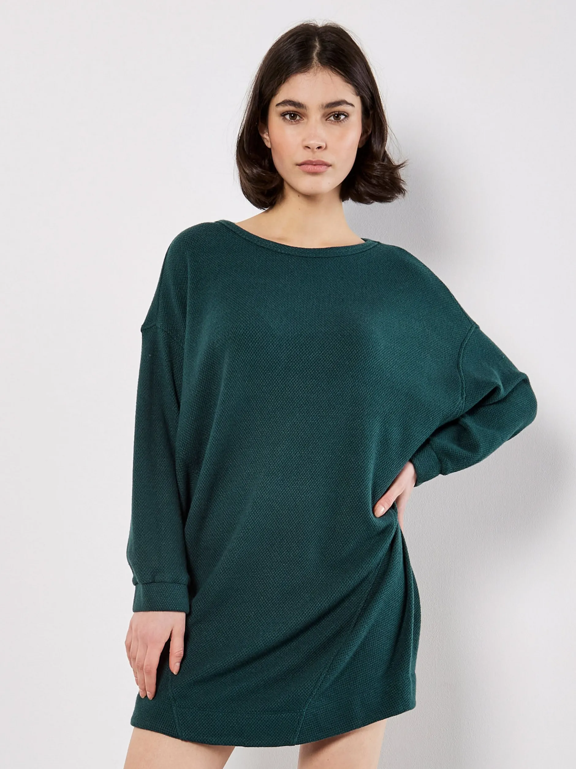 Apricot Damen Minikleid in grün - Ausschnitt: Rundhals