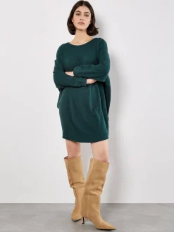 Apricot Damen Minikleid in grün - Ausschnitt: Rundhals