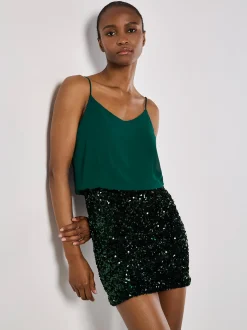 Apricot Damen Minikleid in grün - Länge: knielang