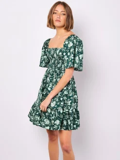 Apricot Damen Minikleid in grün - Ausschnitt: Karree