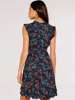 Apricot Damen Minikleid in marine blau - Länge: knielang