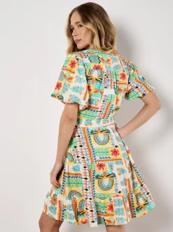 Apricot Damen Minikleid in mehrfarbig - Länge: knielang