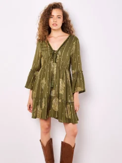 Apricot Damen Minikleid in oliv - Länge: kurz