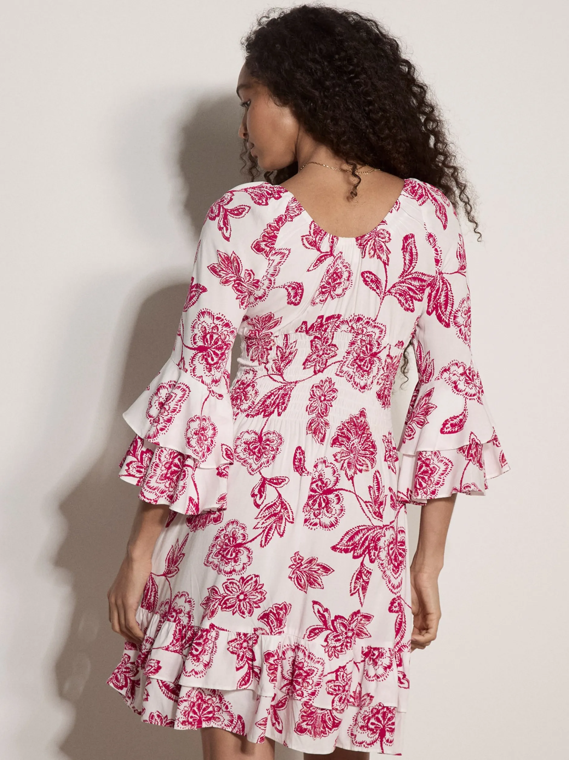 Apricot Damen Minikleid in pink weiß - Länge: knielang