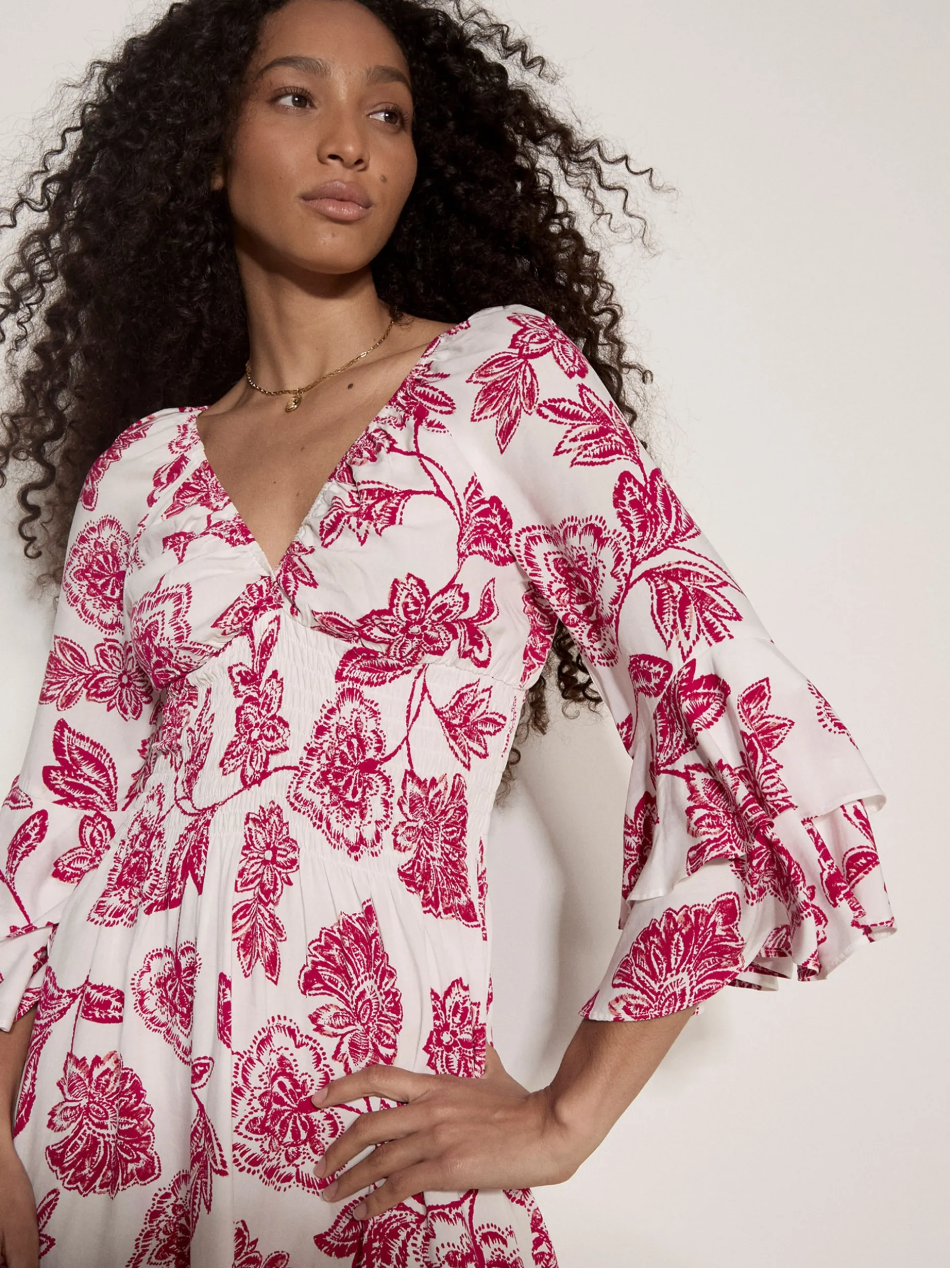 Apricot Damen Minikleid in pink weiß - Länge: knielang