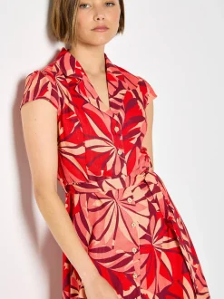 Apricot Damen Minikleid in rot mehrfarbig