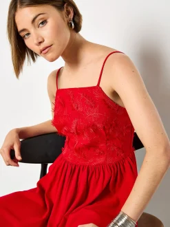 Apricot Damen Minikleid in rot - Länge: knielang