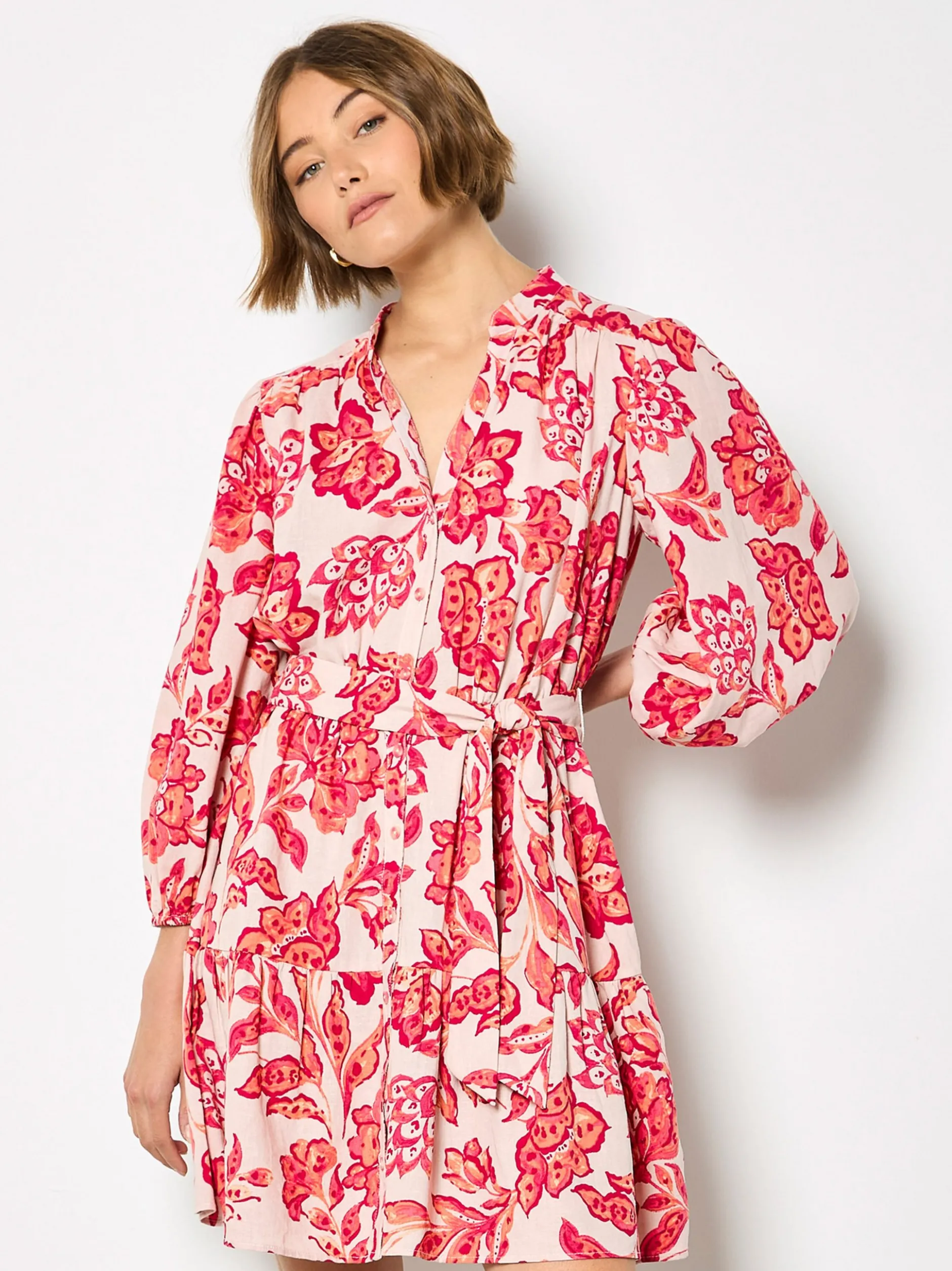 Apricot Damen Minikleid in rosa pink - Länge: knielang