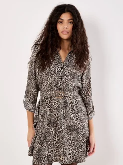 Apricot Damen Minikleid in schwarz beige - Länge: kurz