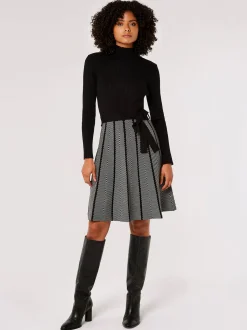 Apricot Damen Minikleid in schwarz - Länge: midi