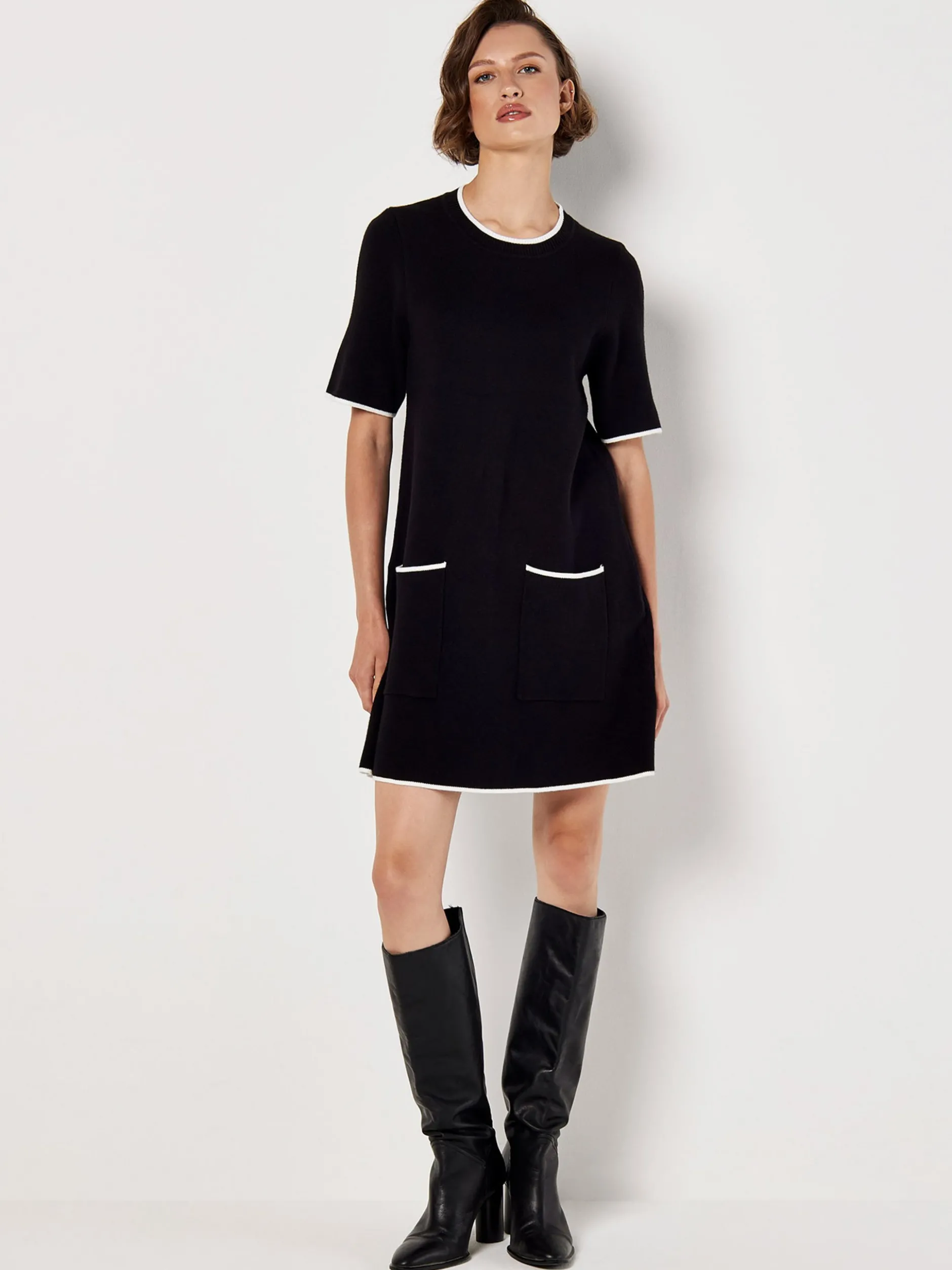 Apricot Damen Minikleid in schwarz - Länge: knielang