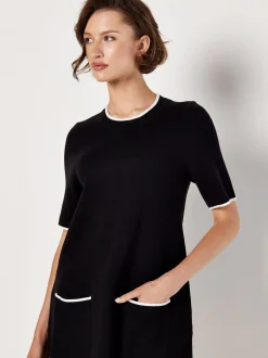 Apricot Damen Minikleid in schwarz - Länge: knielang