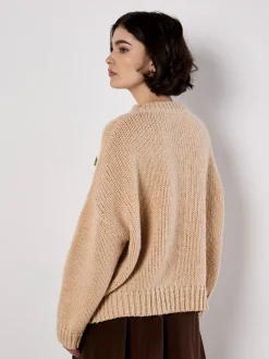 Apricot Damen Pullover in beige - Ausschnitt: Rundhals
