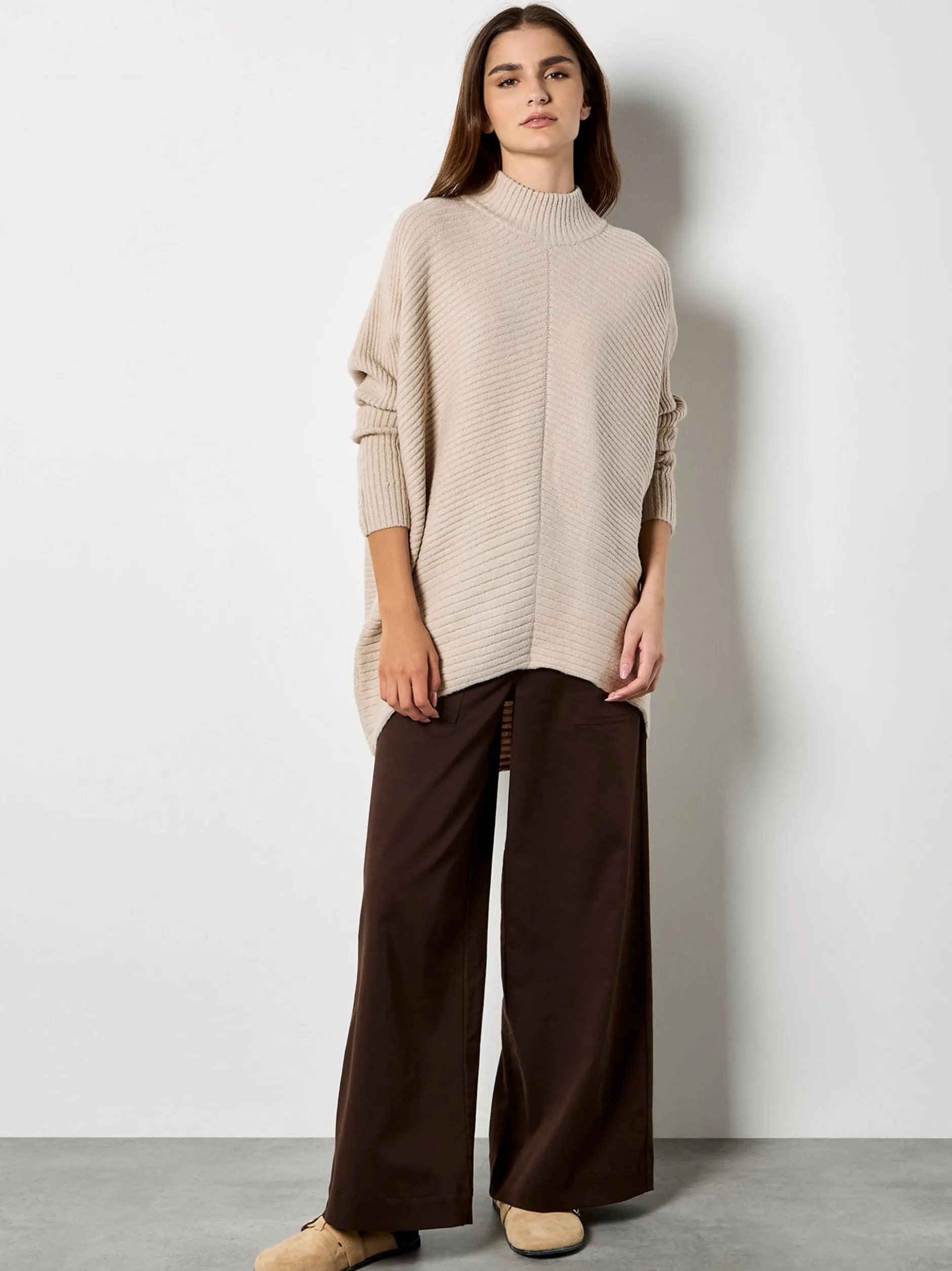 Apricot Damen Pullover in beige - Ausschnitt: Rundhals