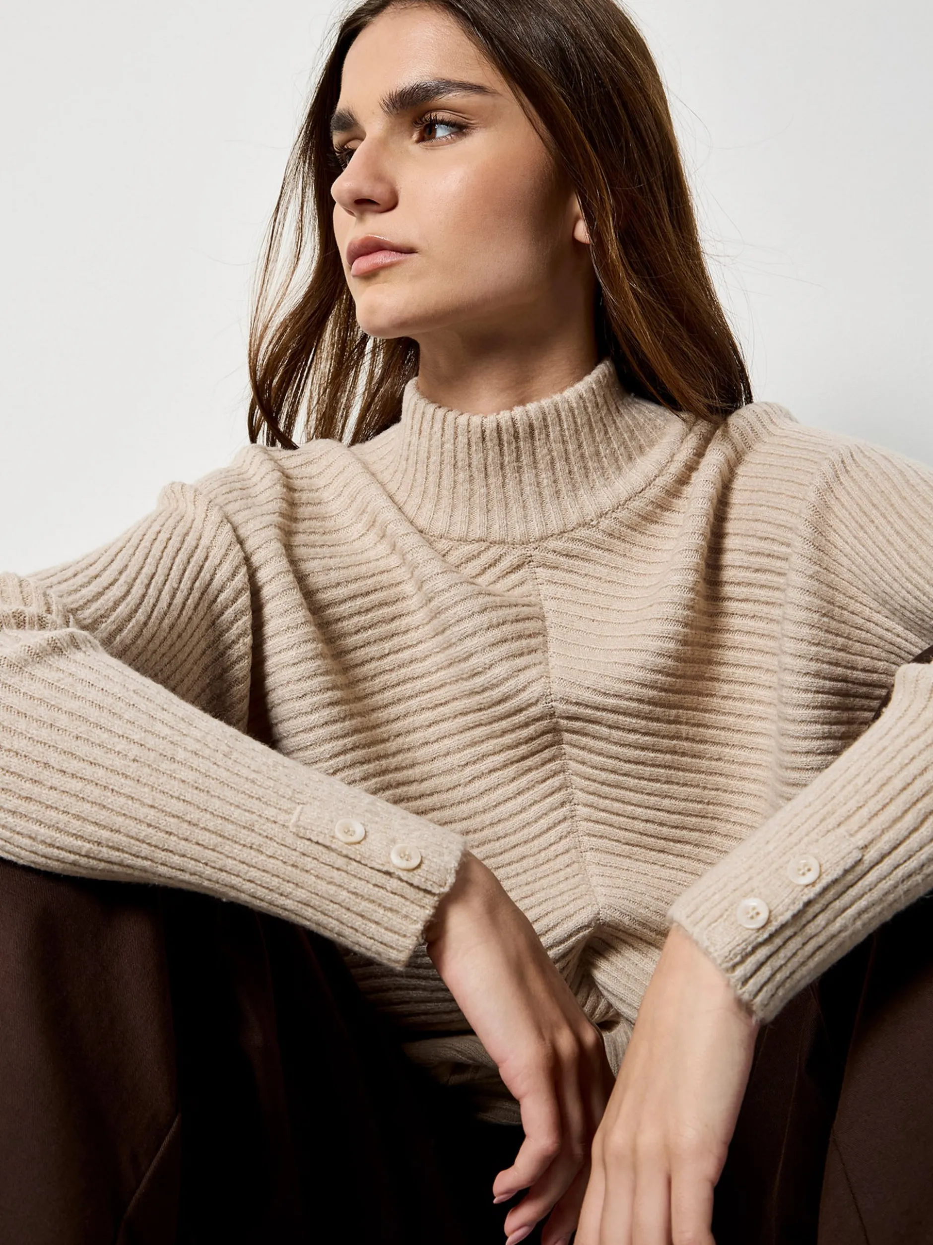 Apricot Damen Pullover in beige - Ausschnitt: Rundhals