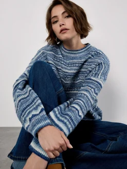 Apricot Damen Pullover in blau - Ausschnitt: Rundhals