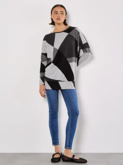 Apricot Damen Pullover in grau - Ärmel: langarm