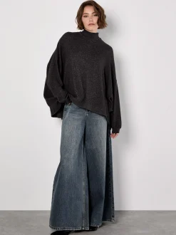 Apricot Damen Pullover in grau - Ärmel: langarm