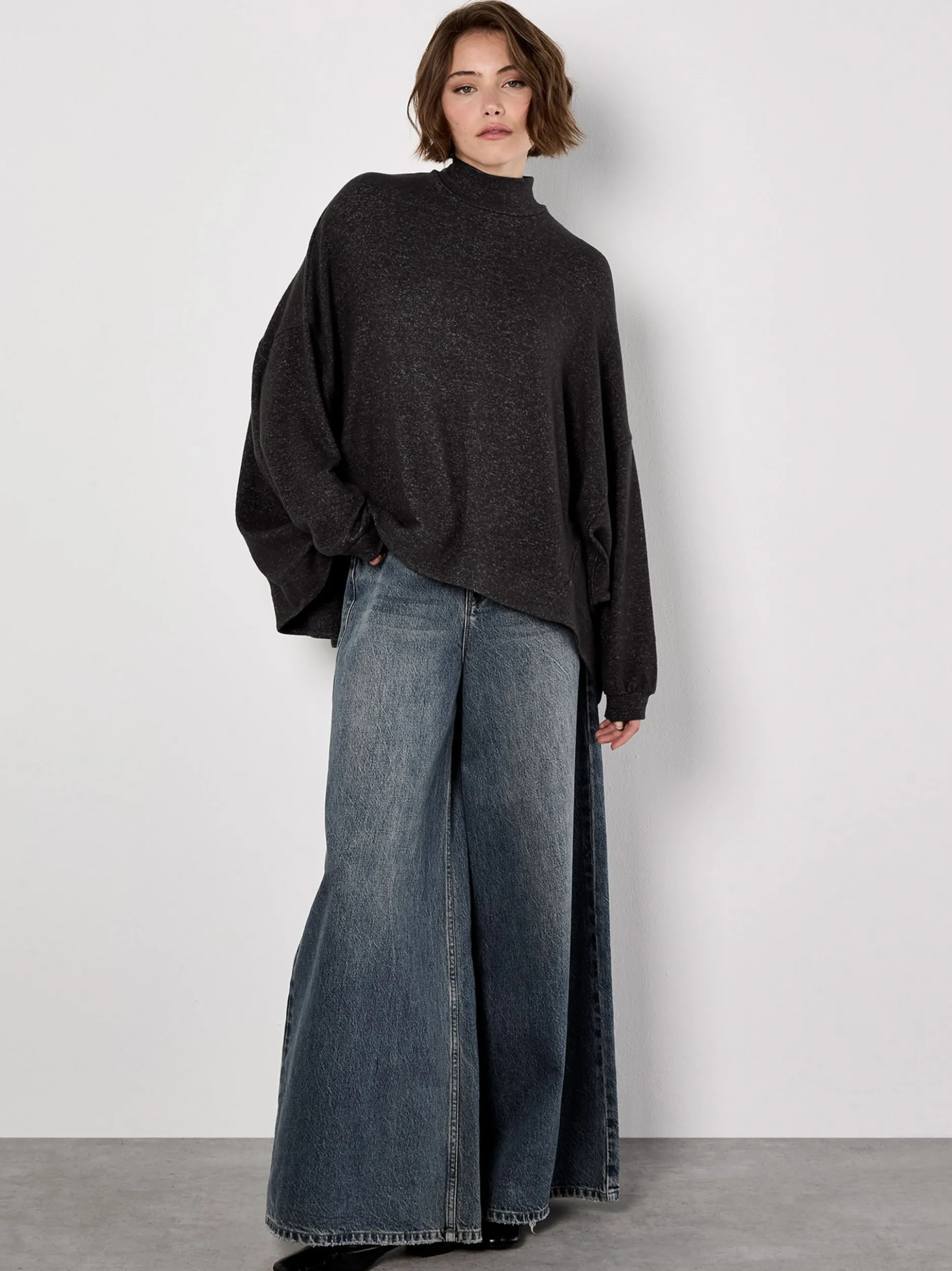 Apricot Damen Pullover in grau - Ärmel: langarm