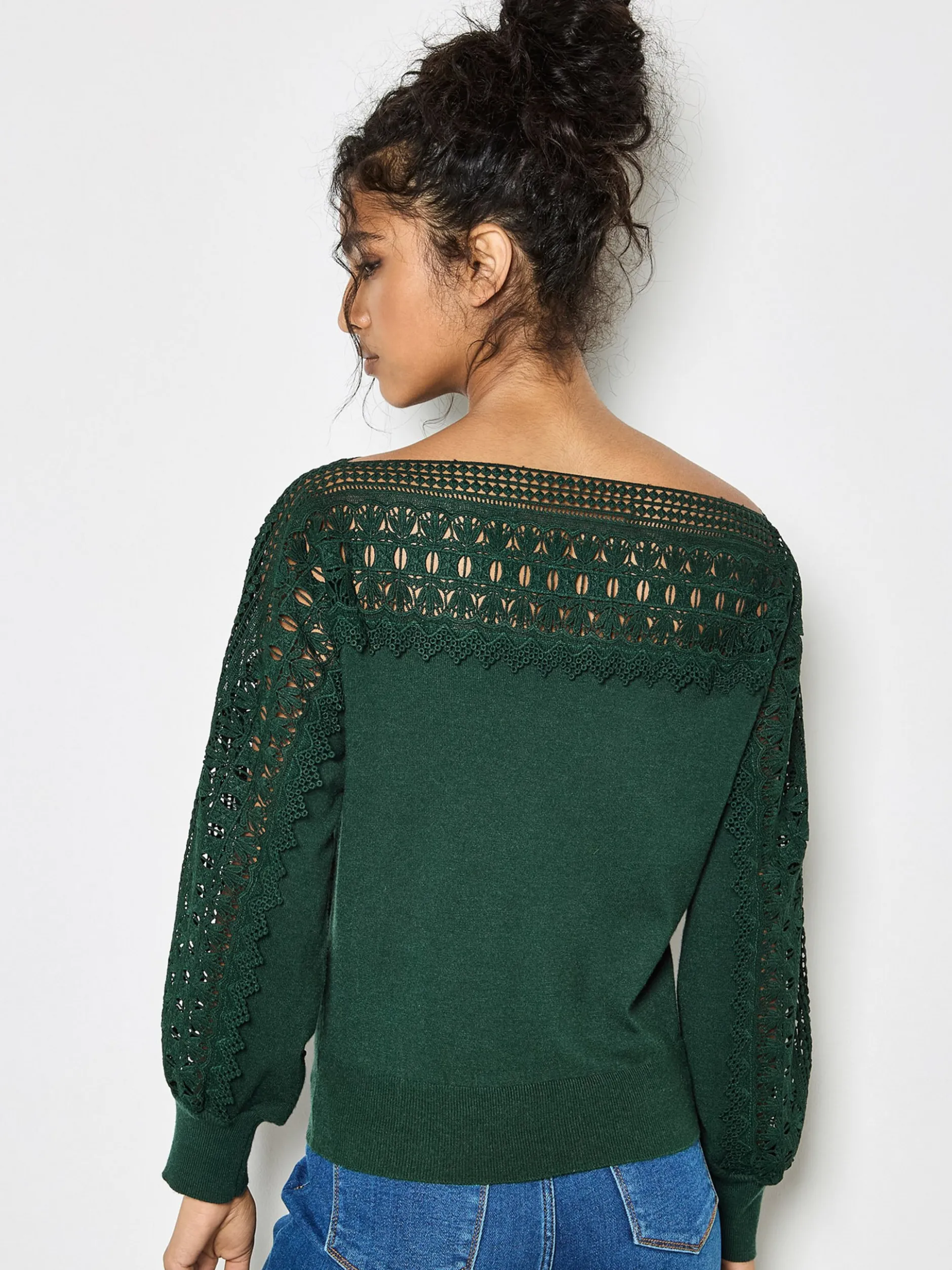 Apricot Damen Pullover in grün - Ausschnitt: U-Boot