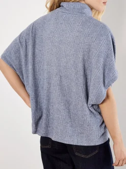 Apricot Damen Pullover in marine - Ärmel: Halbarm