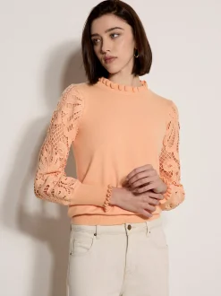 Apricot Damen Pullover in orange - Ärmel: langarm