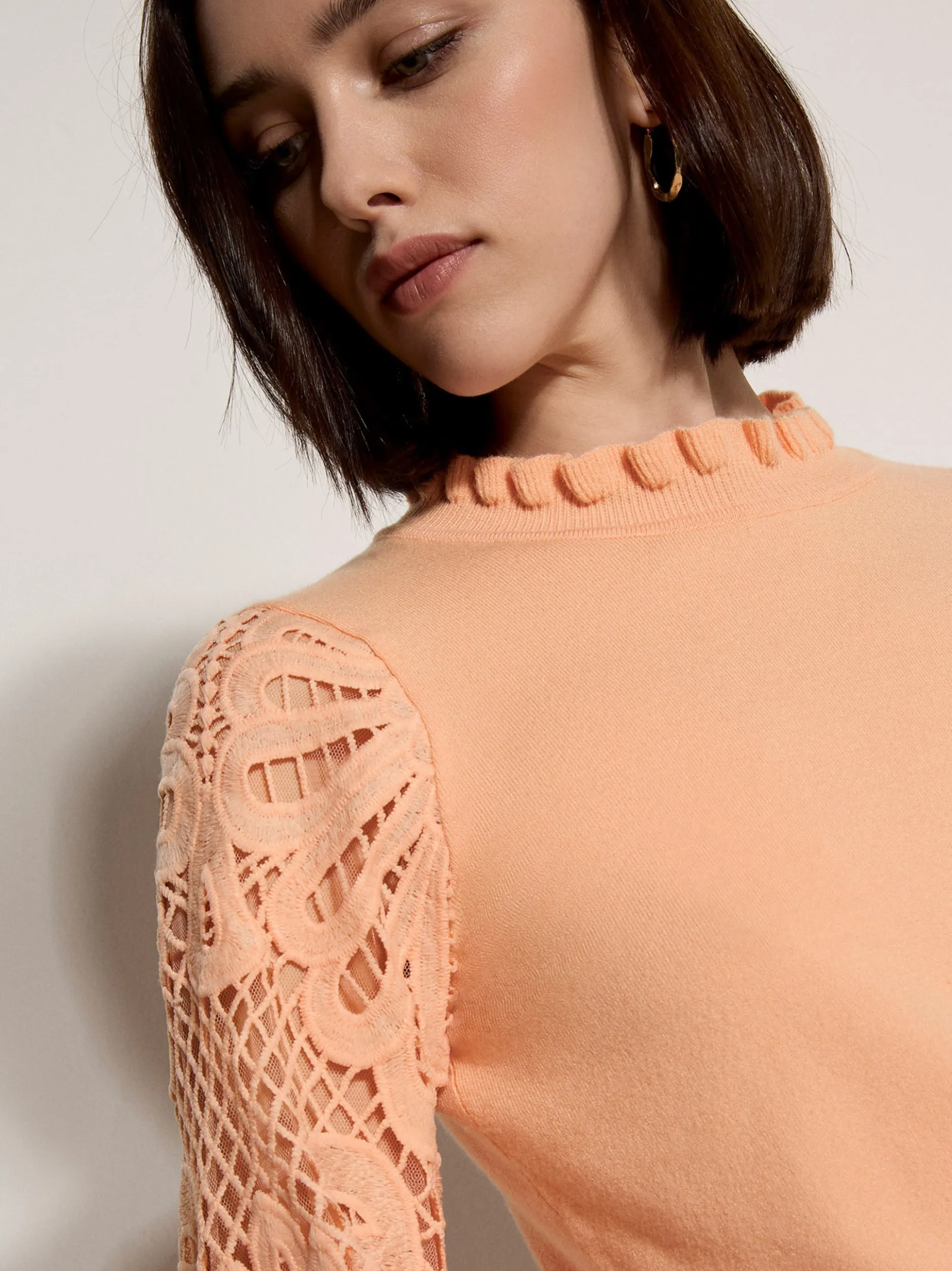 Apricot Damen Pullover in orange - Ärmel: langarm