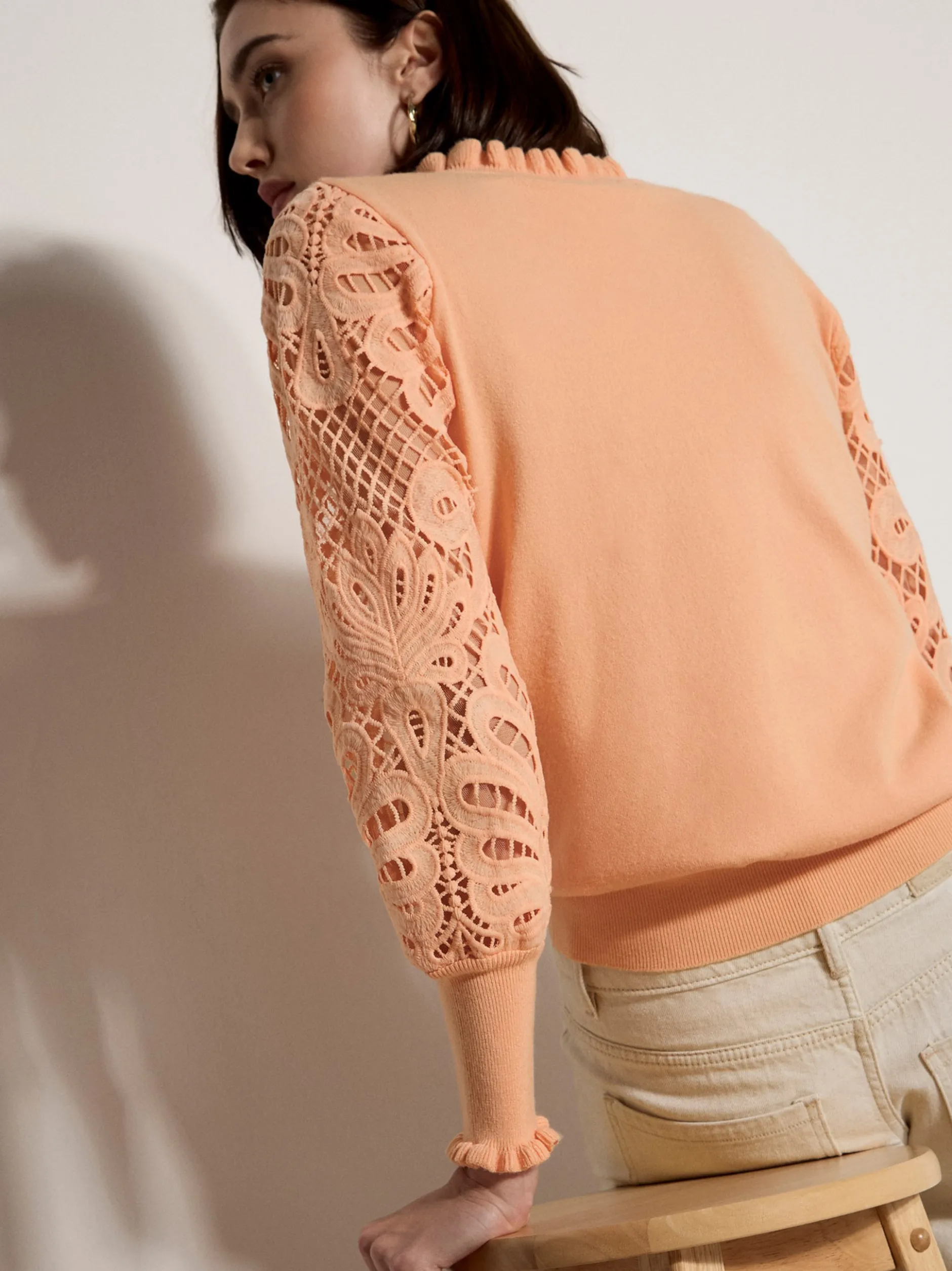 Apricot Damen Pullover in orange - Ärmel: langarm