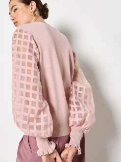 Apricot Damen Pullover in pink - Ausschnitt: Rundhals