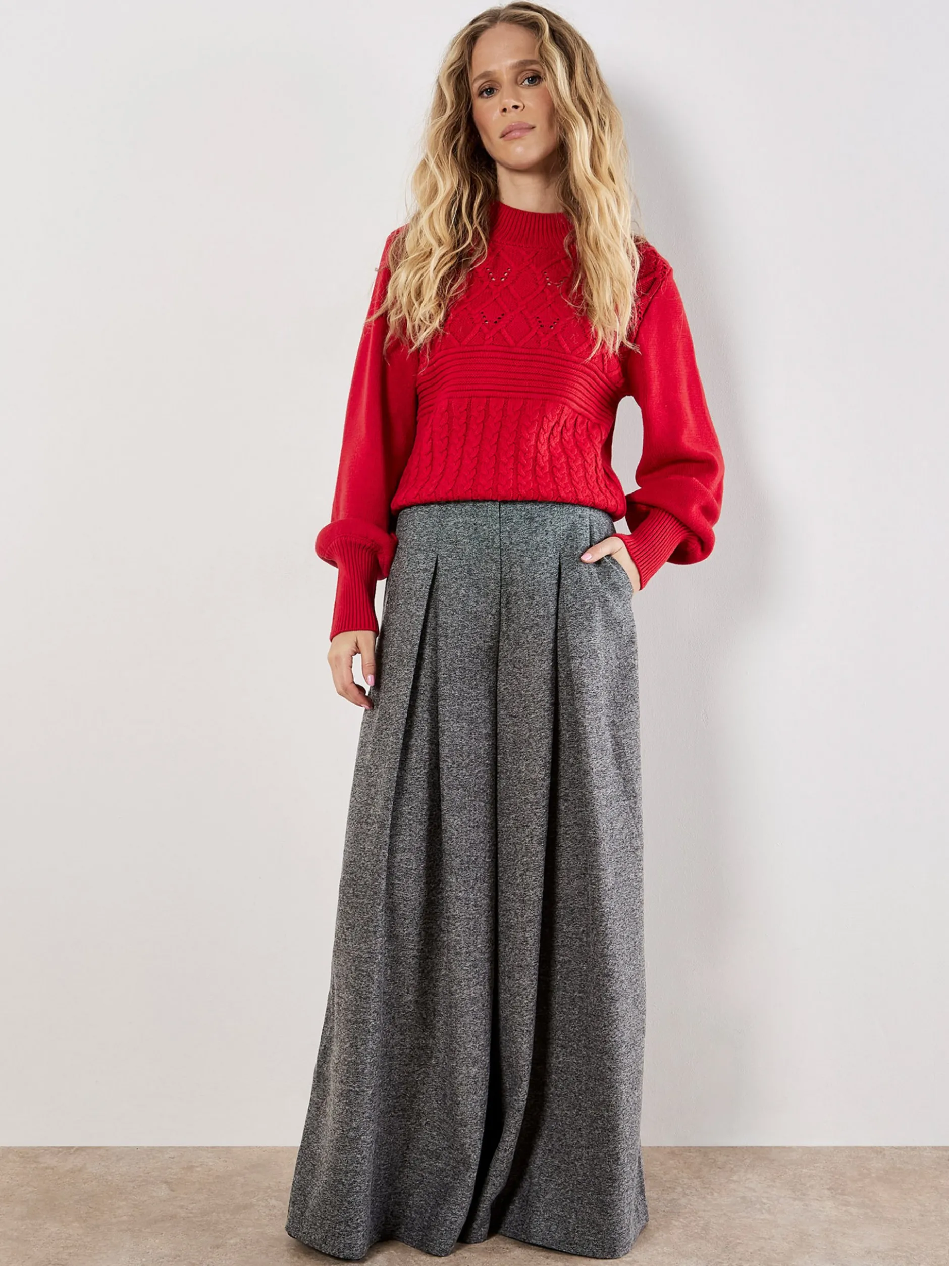 Apricot Damen Pullover in rot - Ärmel: langarm