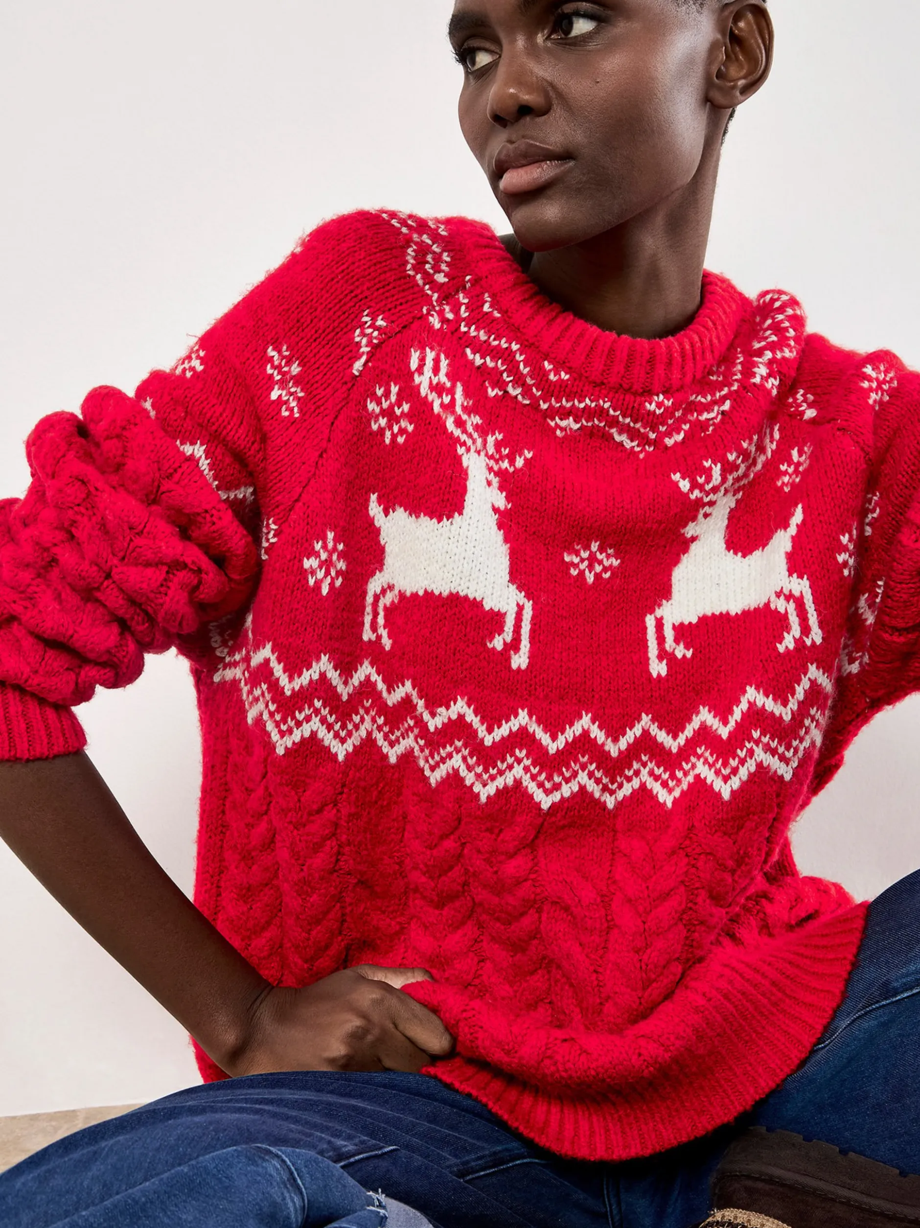 Apricot Damen Pullover in rot - Ausschnitt: Rundhals