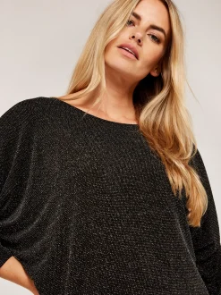 Apricot Damen Pullover in schwarz - Ärmel: 3/4 Arm