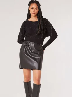 Apricot Damen Pullover in schwarz - Ärmel: langarm