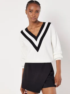 Apricot Damen Pullover in weiß - Ärmel: langarm