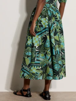 Apricot Damen Rock in aqua - Länge: midi