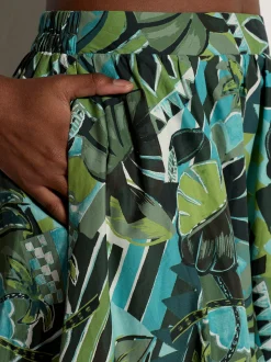 Apricot Damen Rock in aqua - Länge: midi