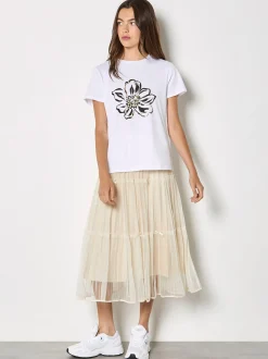 Apricot Damen Rock in beige - Länge: midi