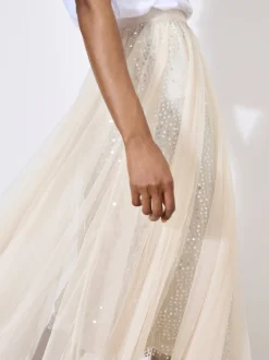 Apricot Damen Rock in beige - Länge: midi