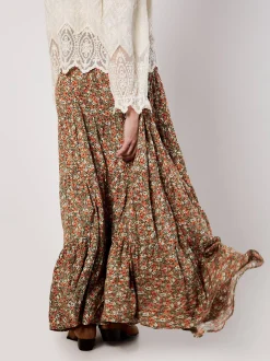 Apricot Damen Rock in khaki - Länge: lang