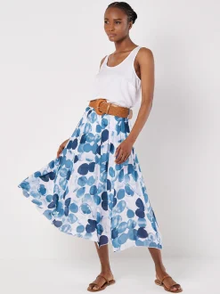 Apricot Damen Rock in marine blau - Länge: midi